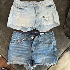 2 Pairs Girls Denim Shorts size 8
